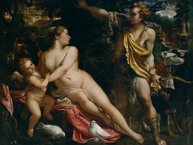 1560-Annibale Carracci - Venere, Adone e Cupido - Museo del Prado, Madrid